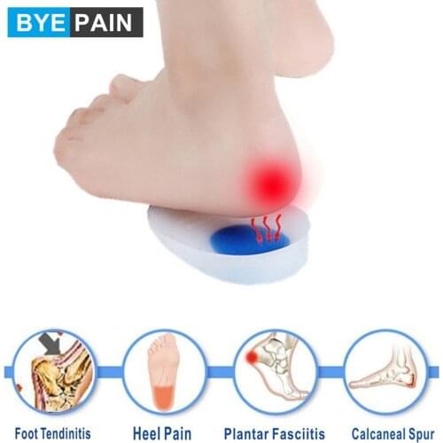 1Pair Silicone Heel Cups Pads Heel Protectors for Plantar Fasciitis, Heel Spur, Foot Pain Relief, Heel Support Insoles