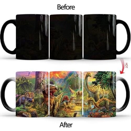 1Pcs New 350ml Dinosaur Color Changing Mug Coffee Milk Cup Gifts for Friends Children