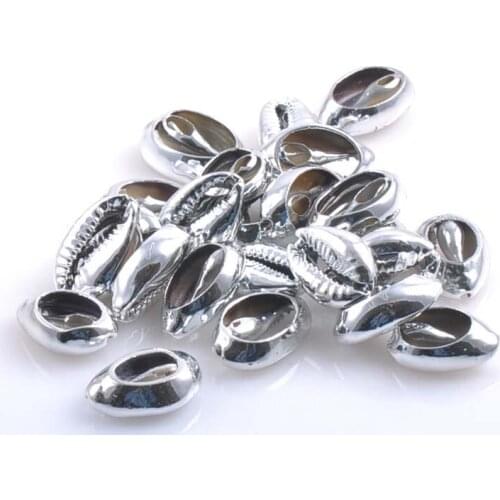 Natural Spiral Shell Charm Silver Plated Edge Crafts Jewelry Making Accessories Supplies 21-25mm 10pcs TRS0153