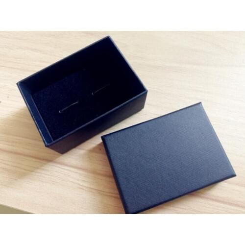 100pcs/lot Black Rectangle Cufflinks Box 85x47x38mm Cuff Links Carrying Case Gift Boxes Cufflinks Packing Jewelry Package