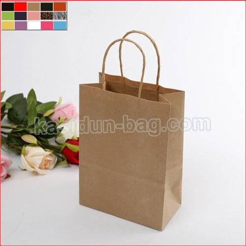 100pcs/lot) Wholesale gift kraft paper bags with handles
