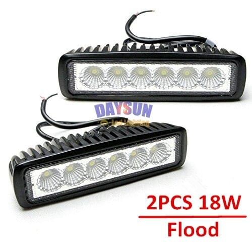 2PCS 18W 6" FLOOD Cree Led Work Light Boat Car Truck SUV UTE ATV Offroad Lamp