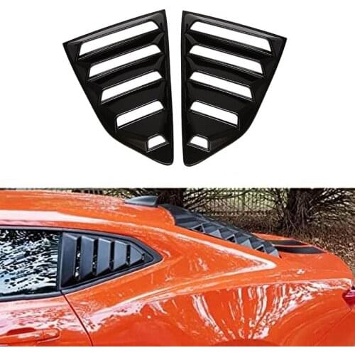 2 Pcs Carbon Rear Quarter Window Louvers Fiber Spoiler Panel Fit for Chevrolet Chevy Camaro