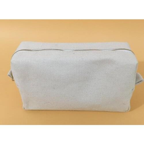 3pcs DIY Cosmetic Bag Women Canvas Plain Blank Large Capacity Protable Gold Zipper Wash tolitery Bag Beige Black