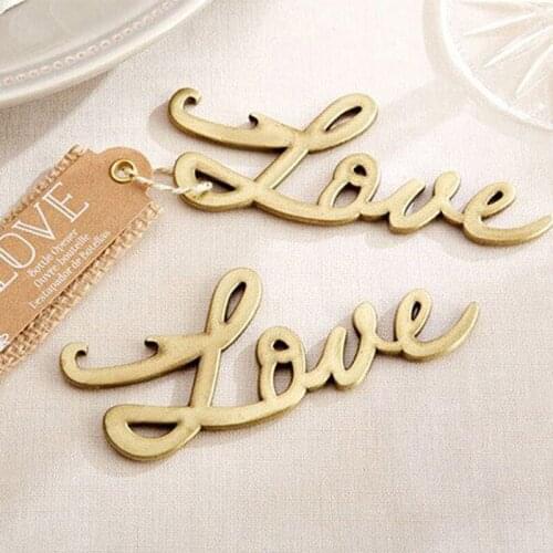 40pcs/lot Love Antique Gold Bottle Opener Bridal Shower Favors and Gift wedding giveaways gift Free shipping