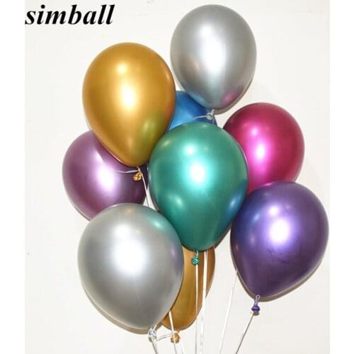 50/100pcs 12inch Latex Chrome Balloon Wedding Baby Shower Birthday Carnival Party Decor Metallic Balloons Supplies Helium Favors