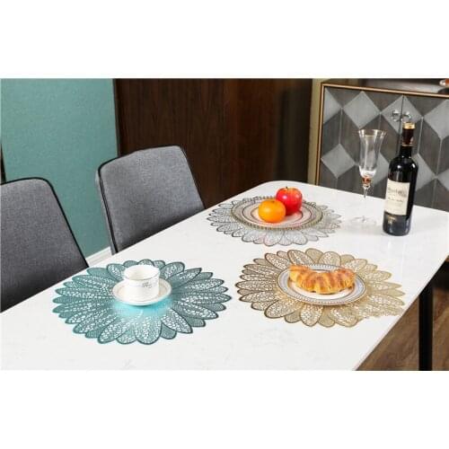 6pcs/lot Mug Coaster Placemat for Kitchen Dining Table Simulation Plant PVC Table Mat Decorative Pad Coasters Home Decor OK 1081