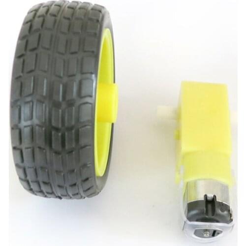 65 flat mouth rubber wheel set (including motor), motor slowdown, DIY science and technology model robot