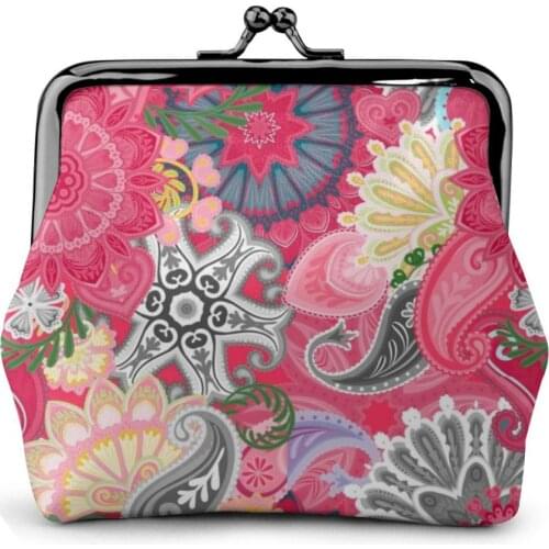 NOISYDESIGNS Floral Pattern Boho Leather Coin Purse Ladys Key Purse Handbag Wallet Women Clutch Casual Print Vintage Retro Bags