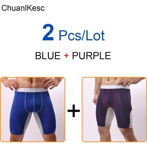 2 Pcs/Lot Boxer Sports Cotton Underwear Plus Long-wearing Leg Pants Fitness Underwear Run Underwear Comfortable and Breathable
