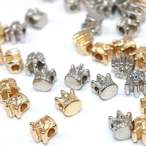 11mm 50/100pcs queen Crown Bead CCB Beads for Jewelry Findings (not Metal) Big Hole Spacer Needlework European Bead