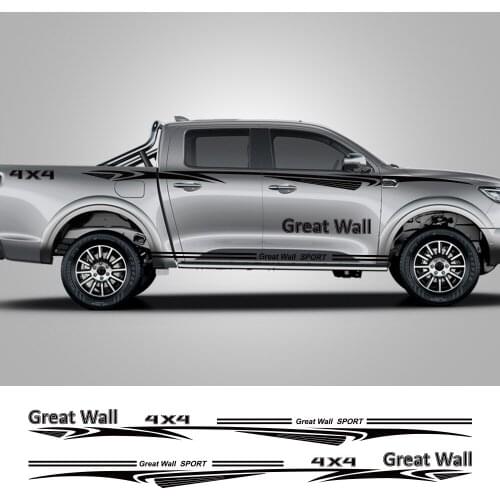 For GWM Pao Poer Wingle Great Wall Sport Pickup Door Side Sticker Truck Waist Line Decals Car Vinyl Decor Cover Auto Accessories