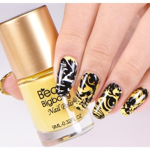 BEAUTYBIGBANG 6*6CM Square Nail Stamping Template Cat Tiger Leopard Eye Manicure Nail Art Image Plate Nail Art Print Stencil