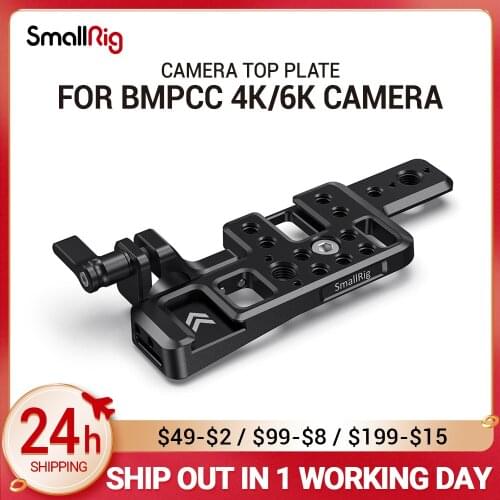 SmallRig Lightweight Top Plate for BMPCC 4K & 6K Camera W/ 2 Cold Shoe Mount Nato Rail for Monitor Microphone DIY Options 2510