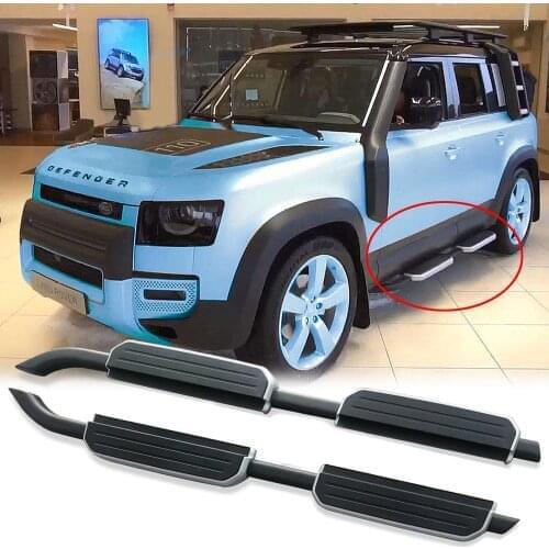 2Pcs left right steel side step fits for 2020 land rover defend 110 running board Nerf bar pedal protector side stairs