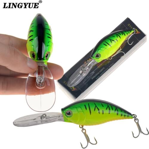 LINGYUE 21g 70mm Fat Crankbait RICE Trout Wobbler Fishing Lure Freshwater Minnow Crank Artificial Hard Bait Fishing Tackle