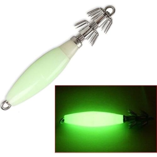 9.5cm/11.5cm Noctilucent Squid Cuttlefish Sleeve Lure Hook Bait Glow In Dark Fishhook Fishing Bait Head Hooks Fish hook 1PCS