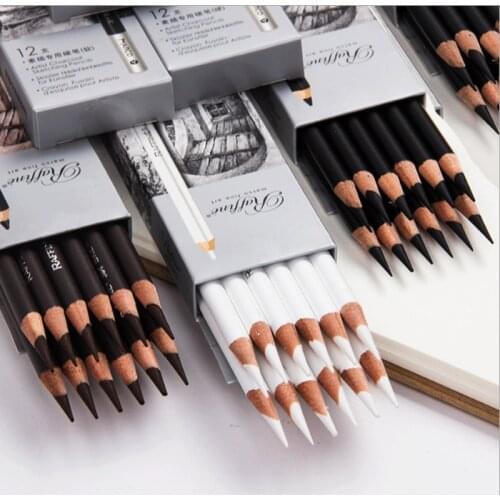 Maries Soft Medium Hard Black White Brown Sketch Charcoal Pencil Sketch Sketch Painting Office School Stationery Art Supplies