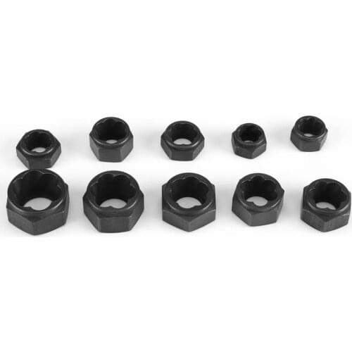10PCS/Lot Damaged Bolt Nut Screw Remover Extractor Removal Set Threading Tools Kit for 9mm To 19mm Head Nuts Extractor Set