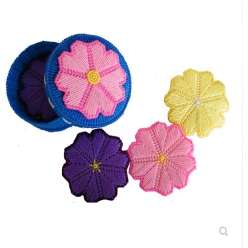 Homemade material package simple creative handmade ribbon yarn 5D three-dimensional embroidery living room flower coaster