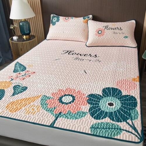 2021 New Cartoon Latex Fiber Cool Mat Kit Summer Bed Sheet Set 0.9m Kids Adult Home Bedspread