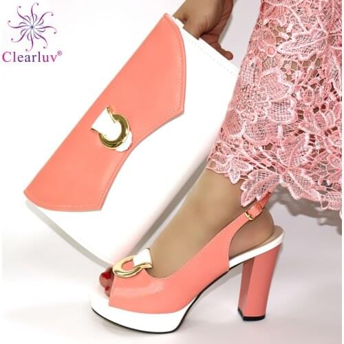 2020 New Arrival Summer Sandals Shoes And Bags Set Fashion Nigerian Women High Heels Shoes And Bag Set For Evening Party