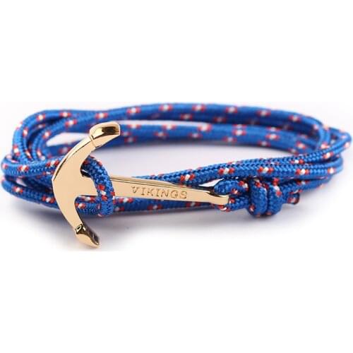 New Arrival Fashion Gold-color Anchor Charm Bracelets For Men Women Rope chain Bracelets Jewelry