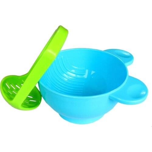 Handmade Grinding Food Supplement Children Infant Food Mill Baby Kid Learn Dishes Grinding Bowl