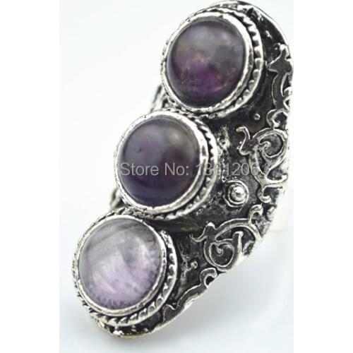 S925-4----------Adjustable Finger Ring Stone Bead Factory Price Vintage Tibet Alloy wholesale