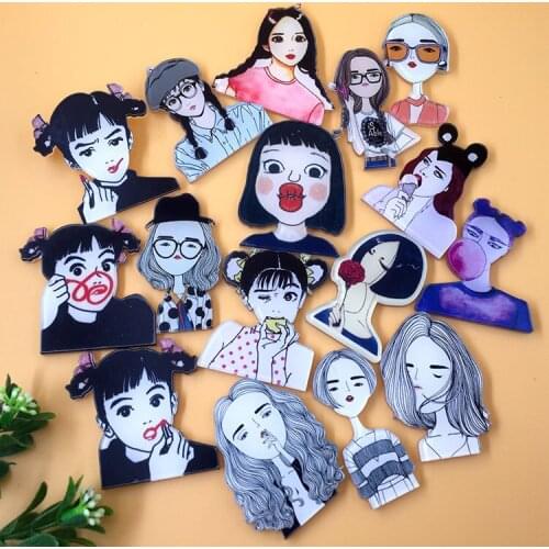 Cute cartoon acrylic badge Sunglasses Cool Girls Cloth Demin Coat Brooch