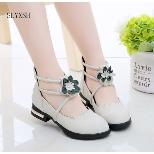 SLYXSH 2018 autumn new girls performance shoes show dance shoes in the with princess shoes childrens leather shoes
