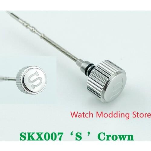 Compatible With 7S26 NH35 NH36 4R36 6R15 Movement SKX007 Crown Engraved Signed 'S' Mod Parts 2 Gaskets