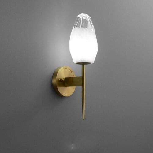 Modern Led Wall Lamp Glass Nordic Sconces Lighting Living Bedroom Bedside Dining Kitchen Minimalist Fixture Golden Indoor Lights