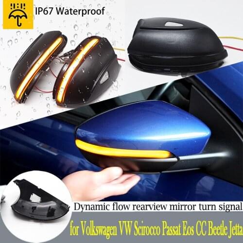 Black Cover Dynamic Blinker Turn Signal LED for Volkswagen VW Scirocco Passat Eos CC Beetle Jetta Light