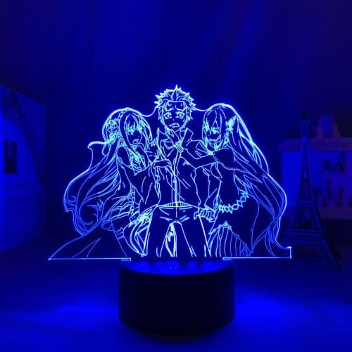 Led Light Anime Re Zero Starting Life In Another World Nightlight for Kids Bedroom Decor Birthday Gift Re Zero Rem 3d Lamp
