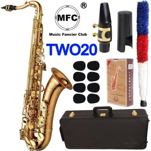 MFC Tenor Saxophone T-992 T-WO20 Gold Lacquer Sax Tenor Mouthpiece Ligature Reeds Neck Musical Instrument Accessories