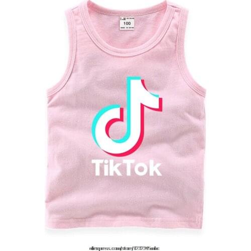 Tik Tok 1-11 Years Old Childrens Camisole Pure Cotton Childrens Vest Summer Boys Girls Leisure Undershirt Sleeveless Vest