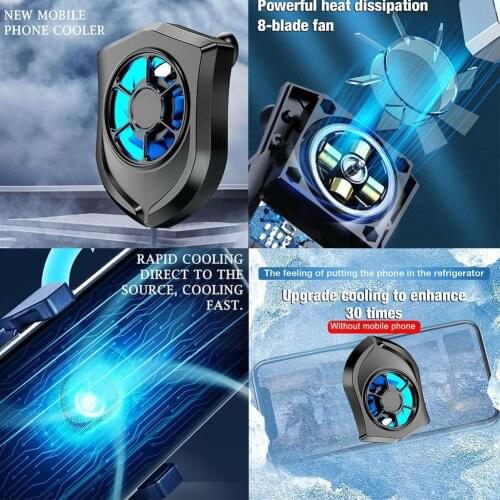 Universal Mobile Phone Radiator USB Powered Phone Cooling Radiator Rechargeable Cooler Tablets Controller Mute Fan Smartpho E3G5