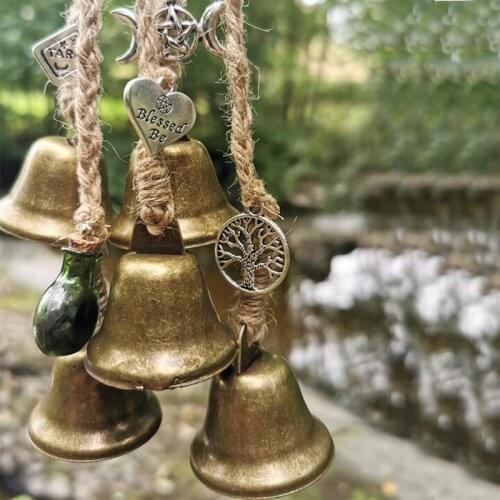Witch Bells Protection Door Hanger Door Hanging Handmade Witch Bells Wind Chimes Home Garden Courtyard Decor & Protection