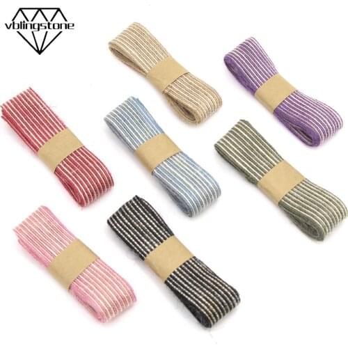 2M/lot 3CM Milti-Colors Ribbon Jute Burlap Ribbon For Wedding/Christmas Party Decoration Natural Cotton Tape Gift Wrapping DIY