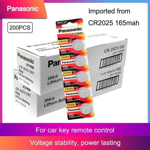 200PCS Original Panasonic CR2025 CR 2025 ECR2025 BR2025 DL2025 KCR2025 LM2025 3V Lithium batteries For Camera Watch Button cell