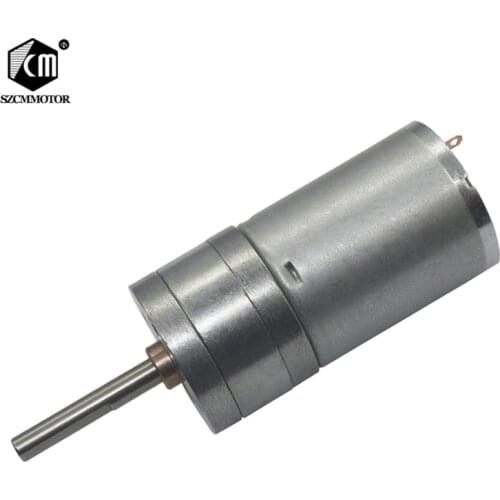 25mm Diameter Gear box 25mm*4mm Central Long Shaft 6v 12v 24v low Speed rpm dc Gear motor metal geabox Brush Gearmotors