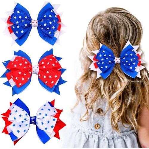 3.5Inches Grosgrain Ribbon Bows Hair Clips Kids Girls Bow Hairpin for Girls Popular Headwear Kids Soft DIY Hair Accessories