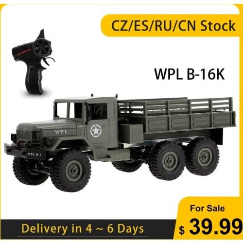 GoolRC WPL B-16K 1/16 Military Remote Control Car Off-road 6WD Crawler w/ Light Motor Servo Kids Toy RTR/KIT Version