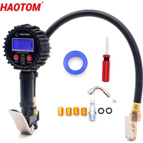 HAOTOM Digital Tire Inflator with Pressure Gauge 0-200PSI Air Chuck and Compressor Accessories Auto Tire Repair and Check Tools