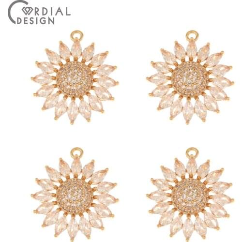 Cordial Design 20Pcs 24*26MM CZ Charms/Earring Making/Hand Made/Jewelry Findings & Components/DIY Pendant/Earrings Accessories