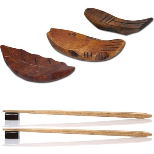 1PC High Quality Japanese Style Wood Chopstick Holder Spoon Fork Knife Stand Wooden Rest Rack Kitchen Tableware Storage Creative