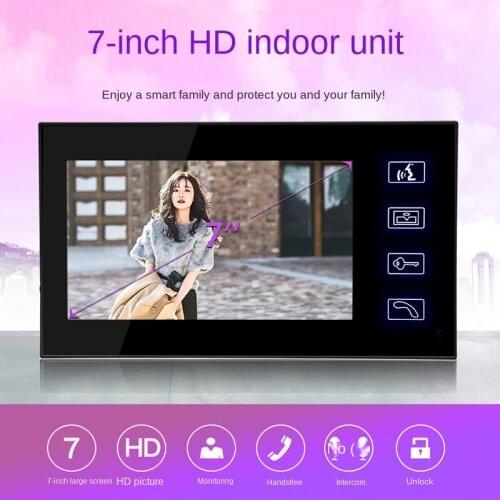 7" RFID Video Door Phone Intercom Doorbell Touch Button Remote Unlock Night Vision 1000TV Lines