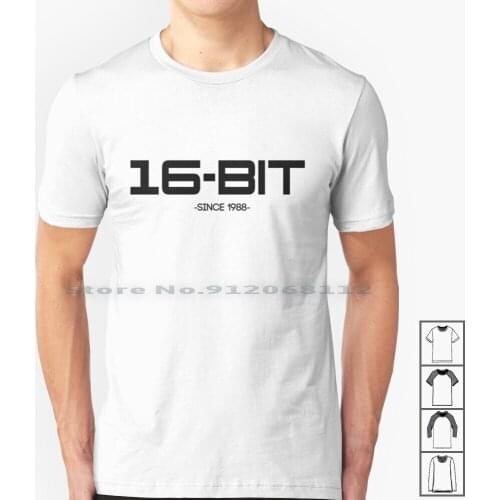 16-Bit Since '88 T Shirt 100% Cotton 16bit 16 Bit Mega Drive Megadrive The Hedgehog Chiptune 8 Bit Genesis Creative Trending