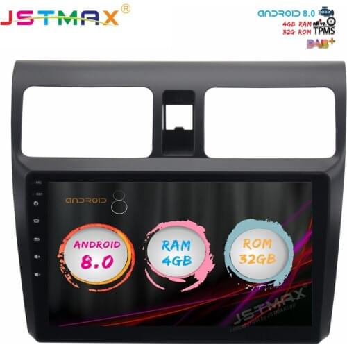 JSTMAX 10.2" Android 8.0 Car GPS Player for Suzuki Swift 2005-2010 with Octa Core 4GB+32G Auto Radio Stereo Multimedia DAB